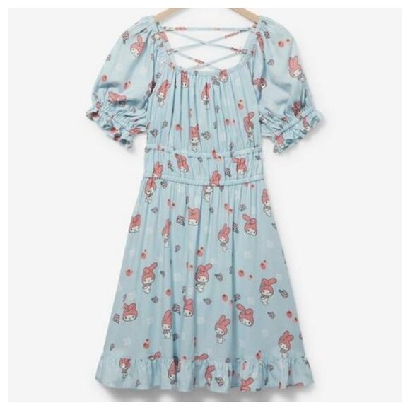 Sanrio Dresses & Skirts - Sanrio My Melody Strappy Back Dress Size 2X Blue Midi Cosplay Bunny Cottagecore